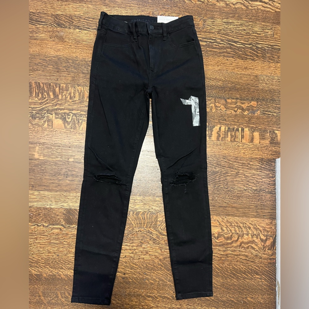 NWT- American Eagle Black Denim Jeans- Size 6